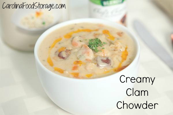 creamy clam chowder bowl